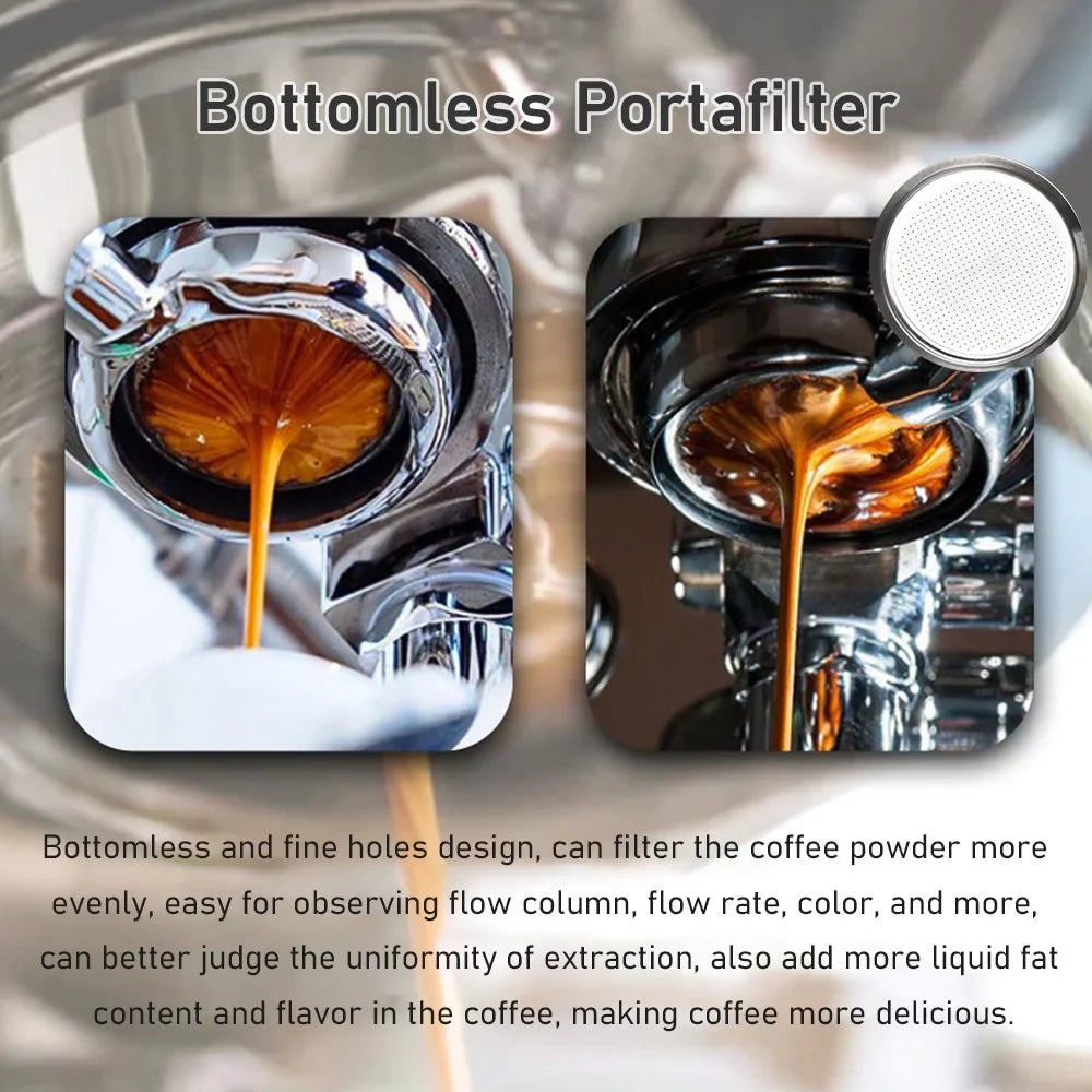 Replacement Stainless Ba102 Ears Ba101 Filter For Barsetto Naked Calphalon Wooden Coffee Portafilter 58Mm Iq 3 Bottomless Handle Cup Basket Steel Temp