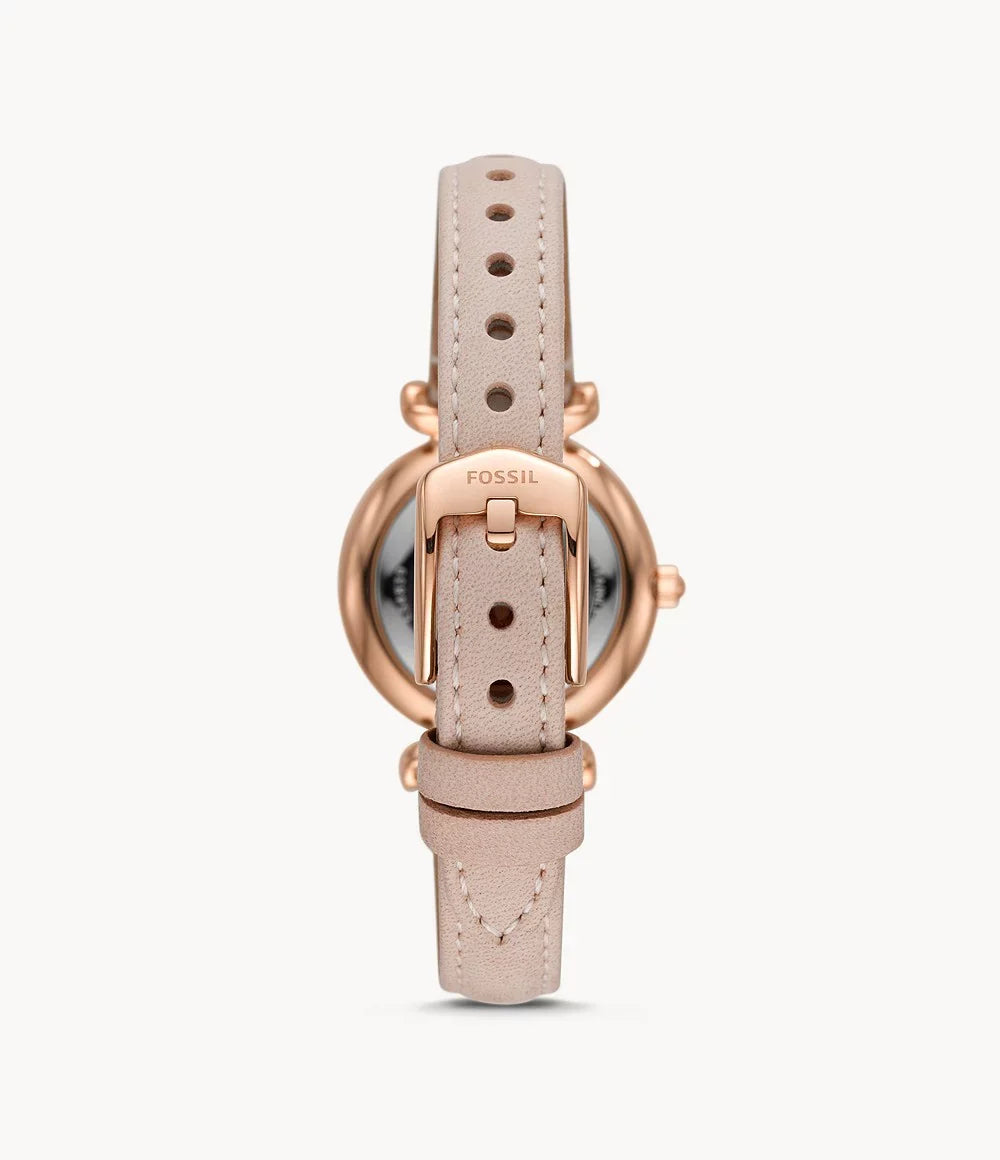 Fossil Stainless Three-Hand, Women's Gold-Tone Watch, Rose ES4839 Mini Carlie Steel