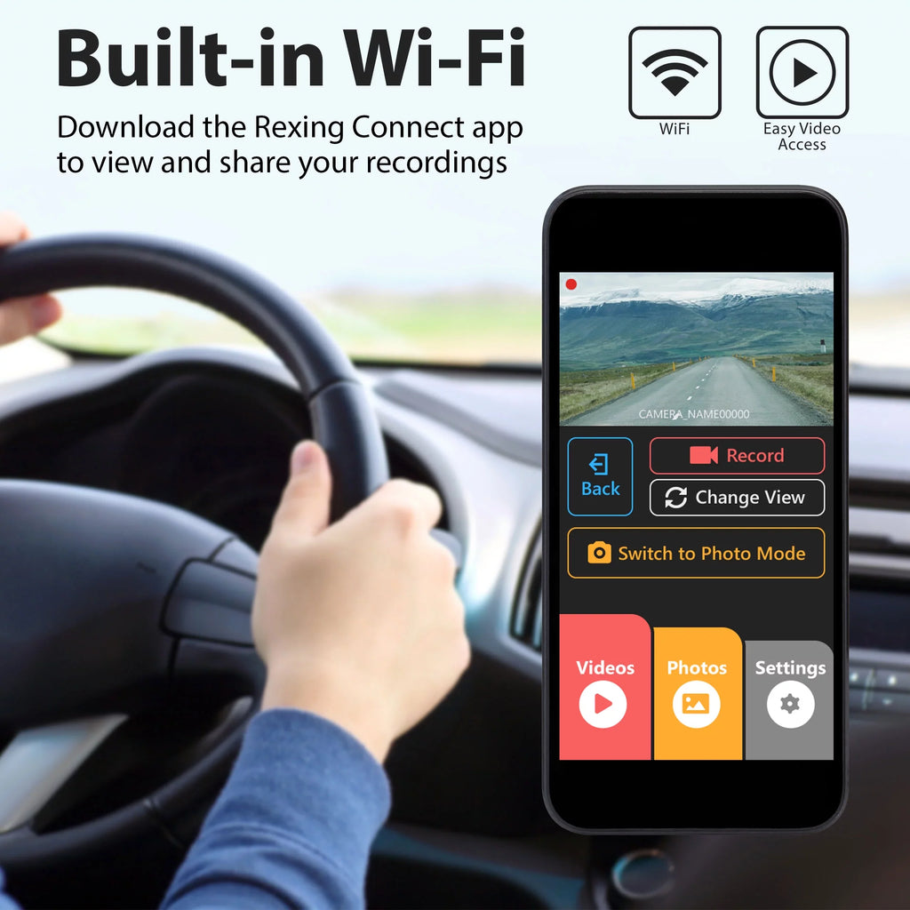 1080p Full Pro HD Rexing and Rear V1P Front Cam Dash