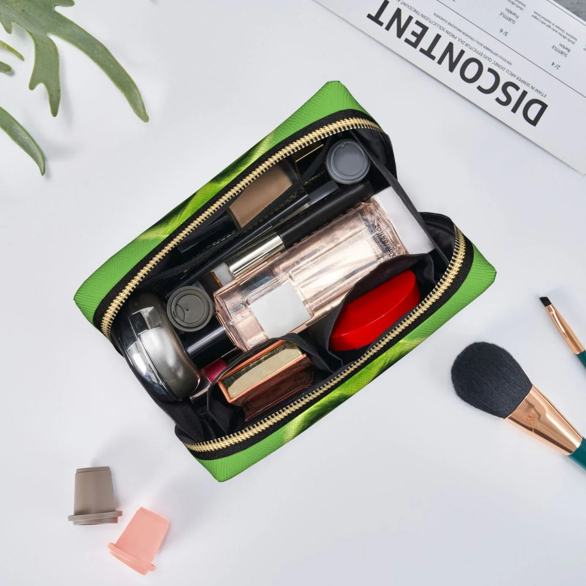 Purse Pouch Bag Makeup Organizer Gift Toiletry Travel Leather Bag Grinch Green Portable Storage Cosmetic