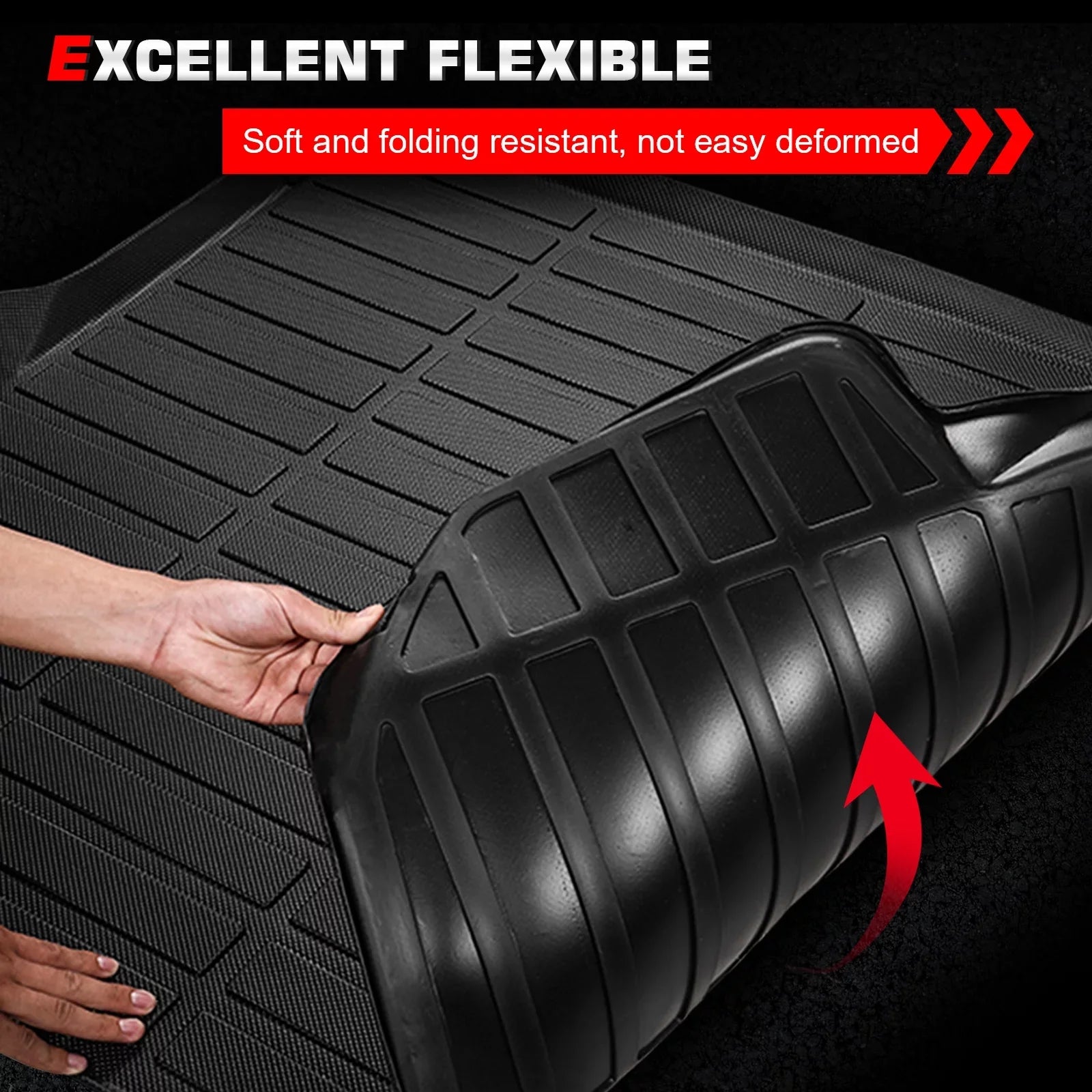 4-Door, Mat Boot Rear Trunk Pad All With Cover Ikon Liner Molded Compatible Car Motorsports 3D Bronco 2021-2023 Cargo climate Protector Black TPE Auto