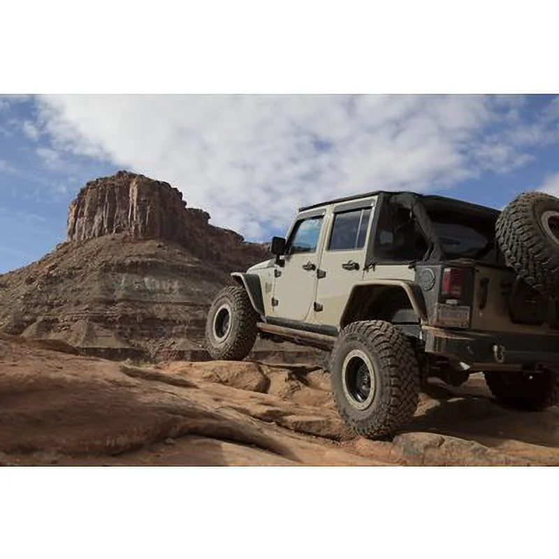 Jeep Back RealTruck Armor Bushwacker Top Trail UnLimited by - Black Flat Soft Twill 4-Door 07-18 Wrangler