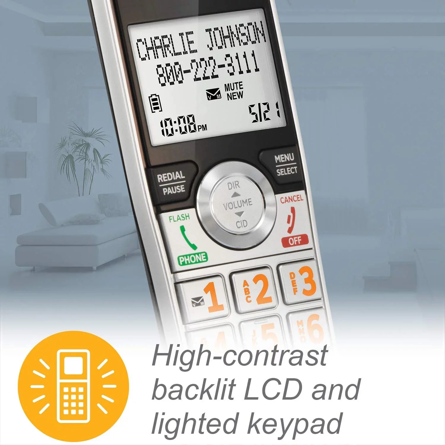 Handset Expandable Call with Blocker, Corded/Cordless with Smart Phone 1 CL84107 Black/Silver AT&T 6.0 DECT