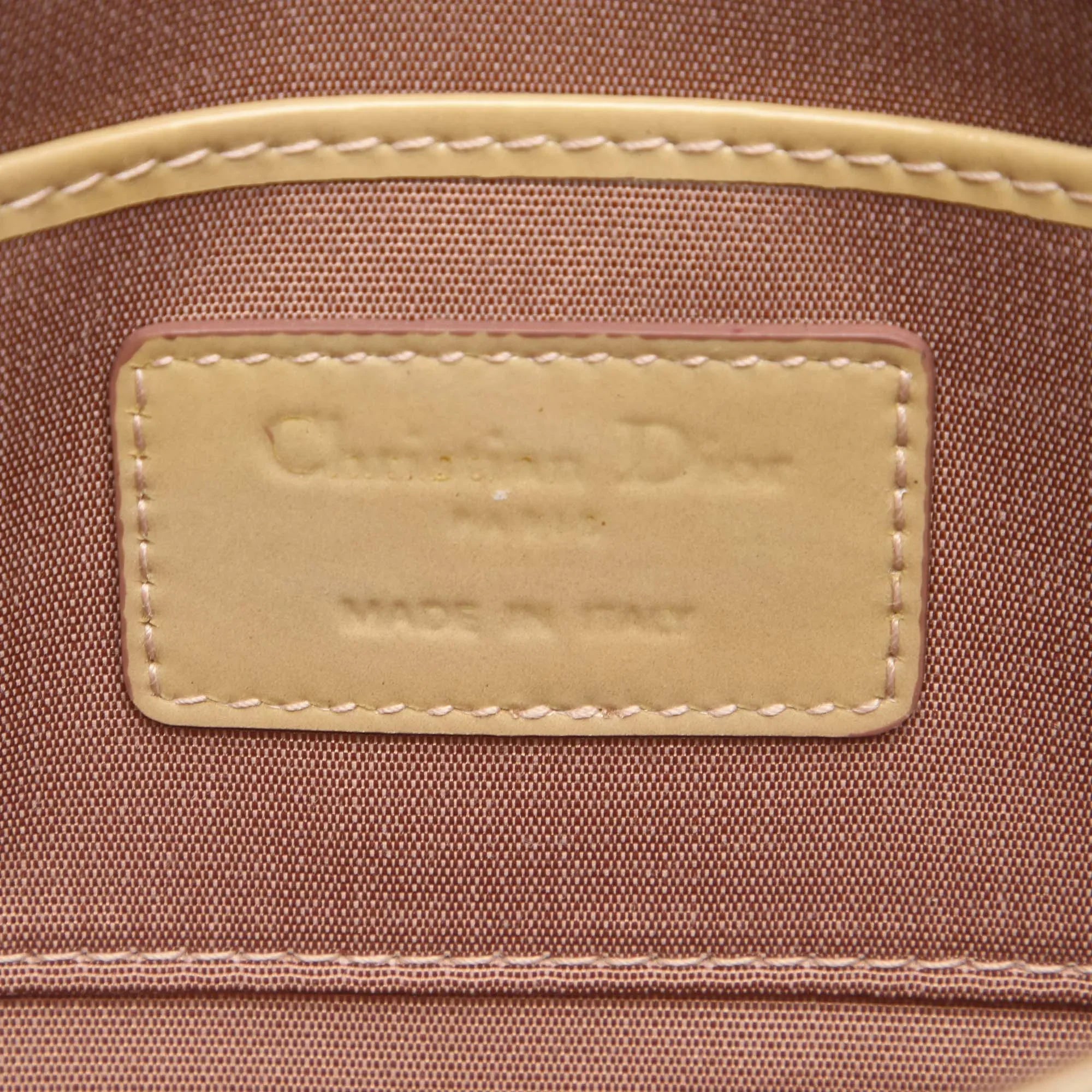 Chain Authenticated Bag Brown Patent Crossbody Leather Wallet Pre-Owned Dior (Good) on Women Cannage