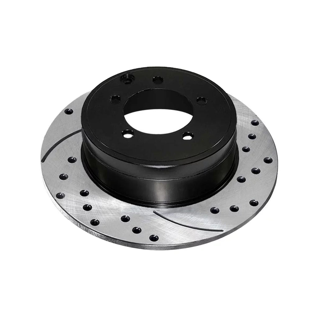 Rear Side Replacement FWD Avenger Rotors Lancer for Compass and Chrysler Sebring Caliber of Mitsubishi Brake AutoShack Dodge 2 Jeep V6 Drilled Black Pair 200 Patriot Driver PR63038LR Passenger Slotted