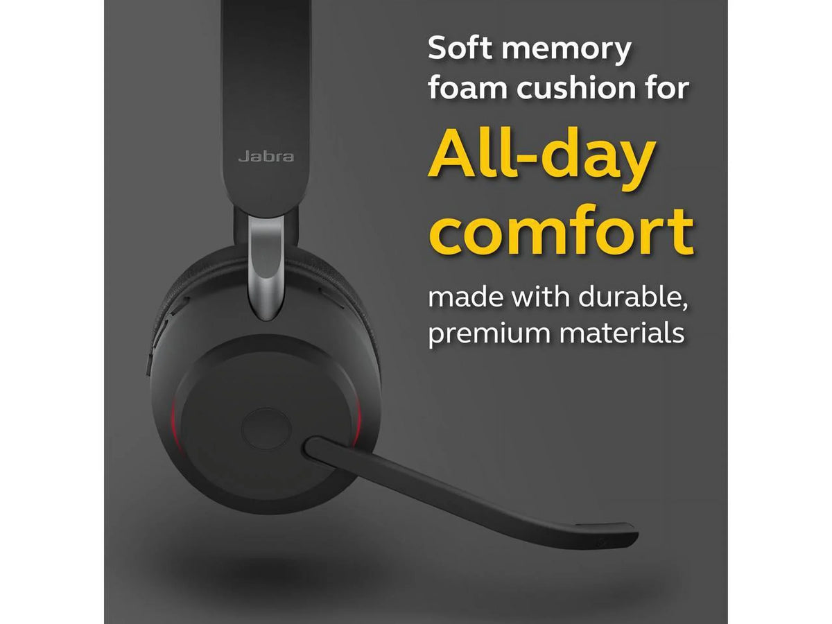 65 Mono MS Evolve2 / Black - Jabra USB-C Headphones Charging Wireless Stand with Music Headset