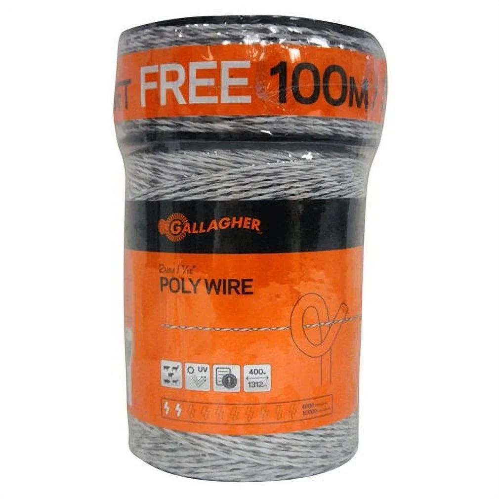 Electric Gallagher Quantity - 656-Ft. x Ultra 1/16-In. 1 G62004 White, Fence Polywire,