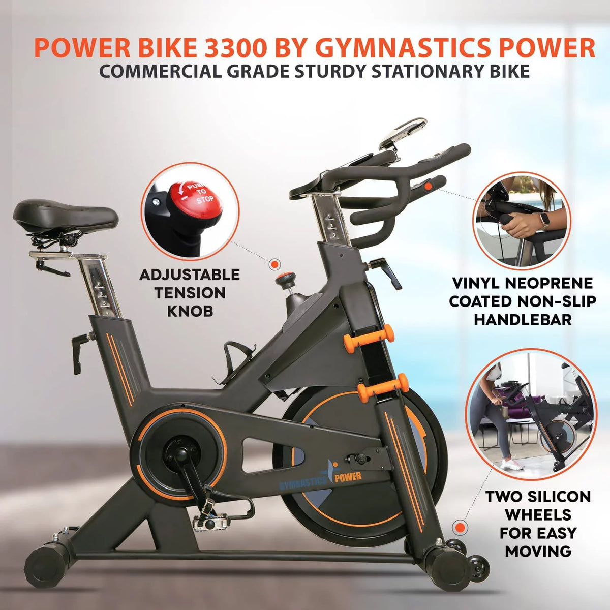 Build commercial stationary bike, resistance with Gymnastics capacity magnetic 350 Power and dumbbells, exercise indoor bike lbs