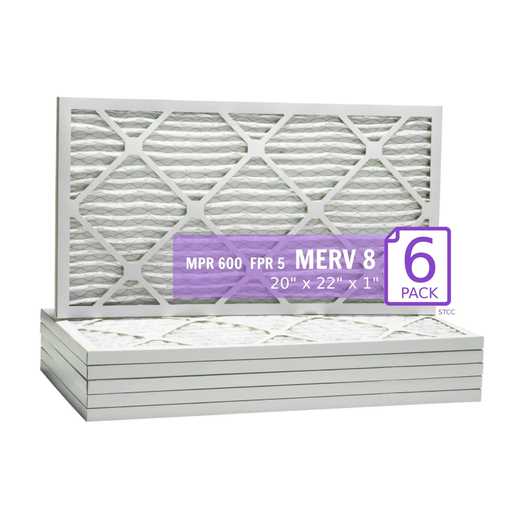 Filter, Air MERV Purolator Pack) Extended Surface 8, DMK80 Pleated Mechanical 20x22x1, (6