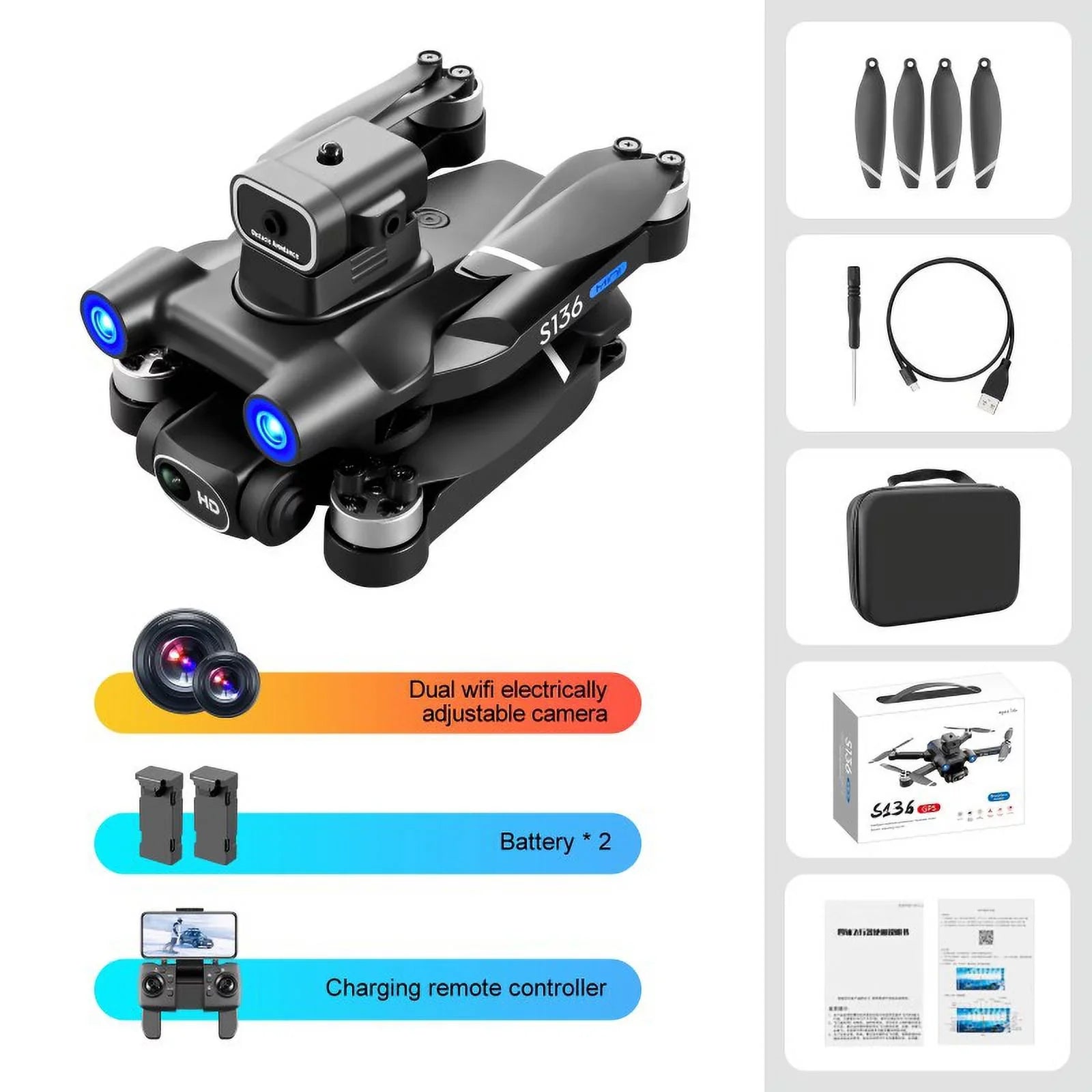 4K electric control GPS adjustment to take UAV of aerial directions, and in all avoid aircraft remote camera obstacles brushless to high-definition S136 photos