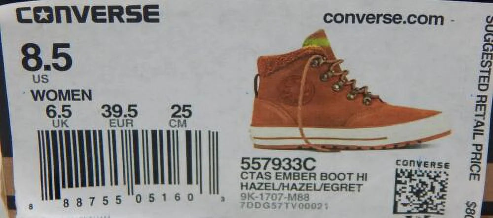 557933C Boot M 39.5 Hazel CTAS Ember Women's dimension Hi 8.5 EU Shoes Converse Top