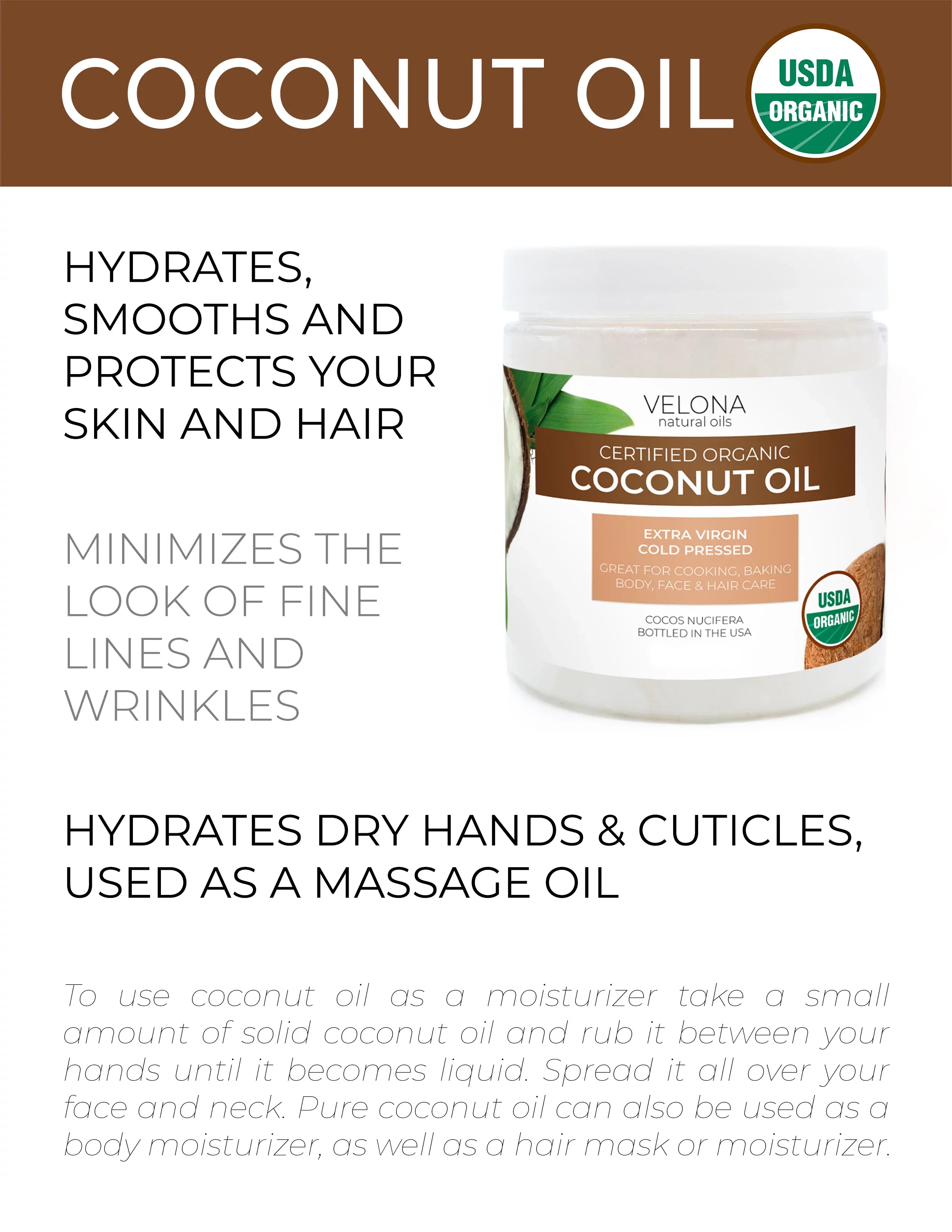 | Enjoy | Certified and in Cosmetic 64 Food oz Results USDA Velona - Hair Coconut jar Today Body, Cold Face, Oil Grade Pressed Care Virgin Extra Skin, Extra | Organic | - | Virgin, Use