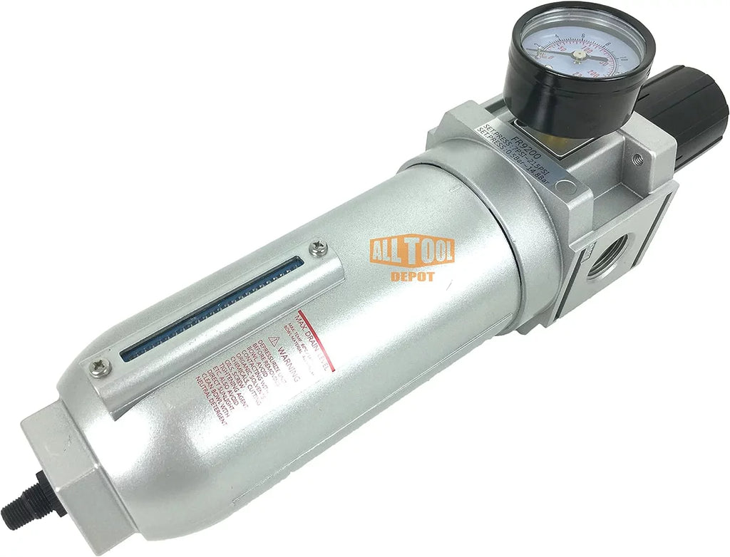 In NPT Air 7 Metal DUTY To SUPER Piggyback, Line Combo , PSI From 175 Adjustable Micron Bowl, Filter (AUTO 5 DRAIN) Regulator Compressed