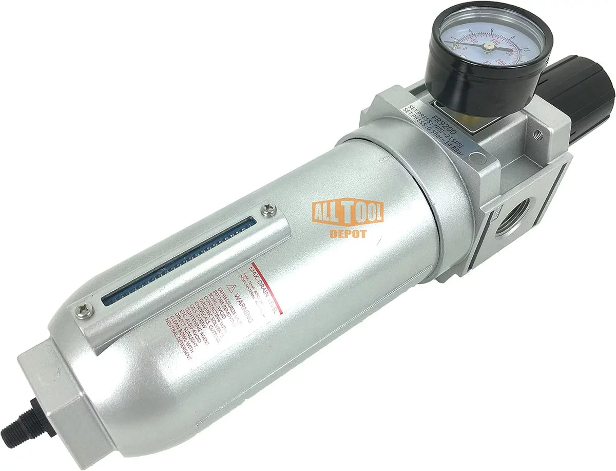 In NPT Air 7 Metal DUTY To SUPER Piggyback, Line Combo , PSI From 175 Adjustable Micron Bowl, Filter (AUTO 5 DRAIN) Regulator Compressed