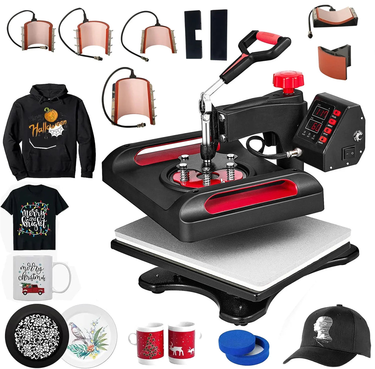 Inches Red Swing Control Transfer Printer 360 Sublimation 8 Precise Digital Pillow, 15 Away 15 Canvas Machine Press Bag, Printer, for x Heat 1, Printing, Banner Vinyl in LCD T-Shirts, Transfer