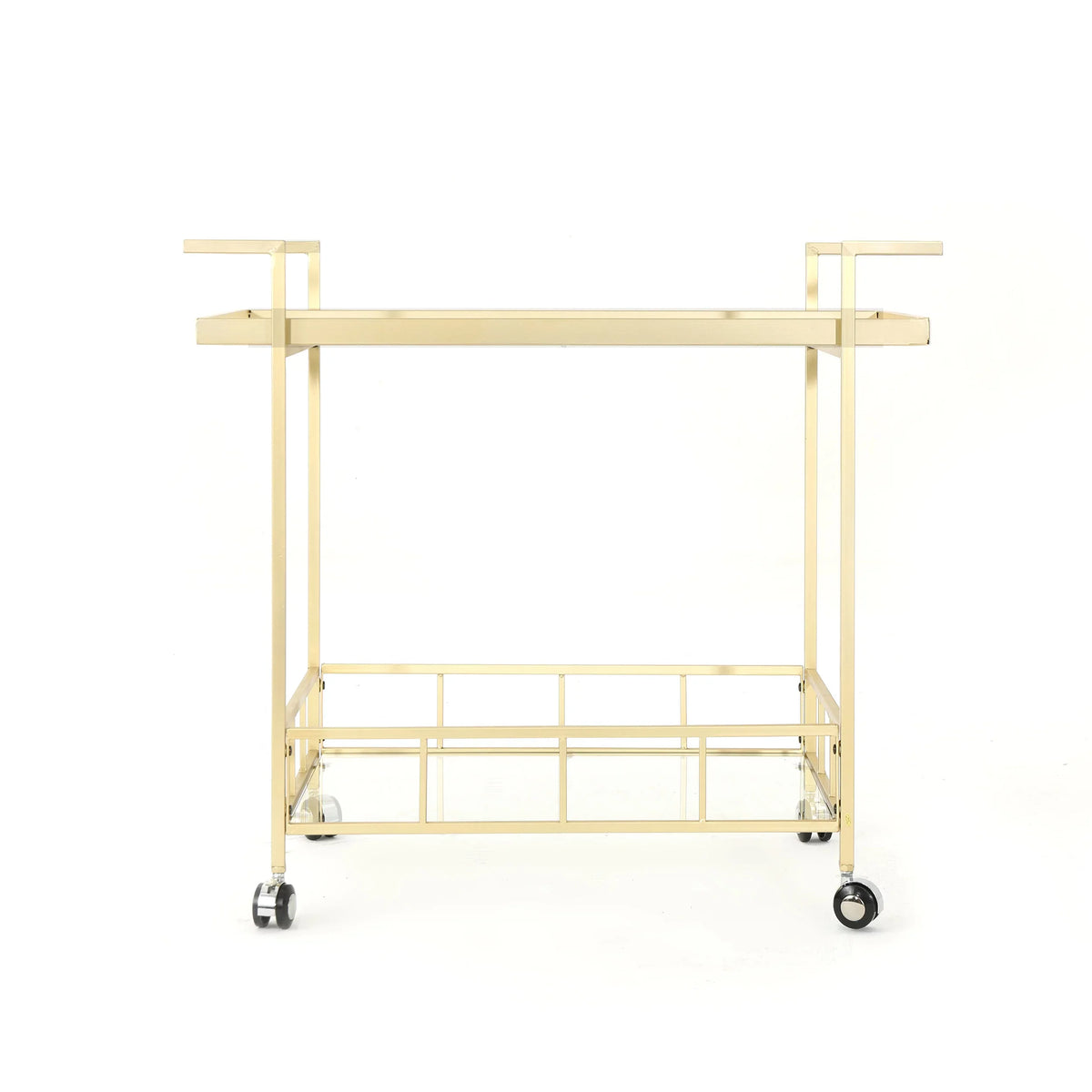 Glass Iron Gold Industrial Bar Aletta and Cart,