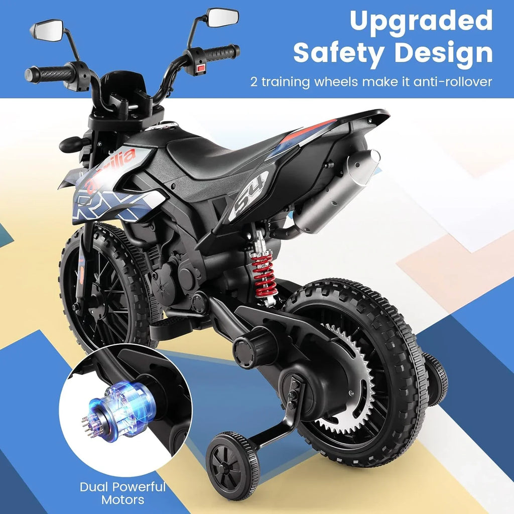 Ride-on Power, Foxhouse1 Battery Kids Motorcycle Blue LED 12V with - Electric Headlights Color