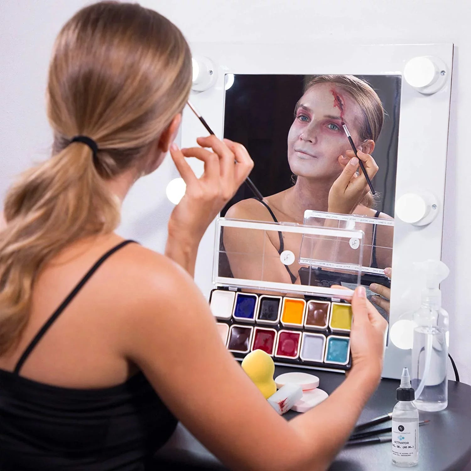 Cosmetics Artists Waterproof Color - Remover Kit Narrative Includes Makeup Activated 12 and Palette for Activator Professional Alcohol Moisturizing Makeup - Zombie Alcohol Makeup SFX