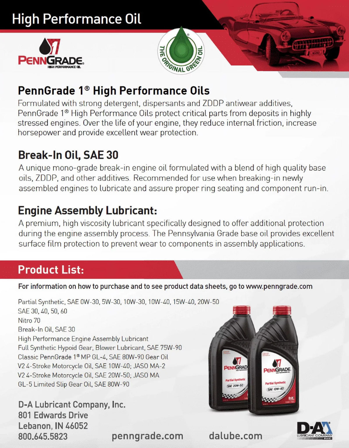 PENN with 30, Diesel Break-In Engines, and Gasoline SAE Quart Oil Works 1 GRADE 71206, 8
