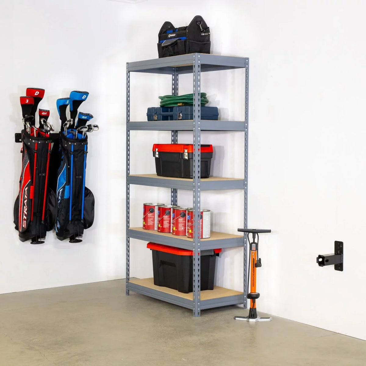 Hitch lbs Receiver Trailer Wall Holds Heavy Hanging Garage Steel, 175 Hitch Storage, Organizer, Bike Mount, 2" StoreYourBoard Duty Max