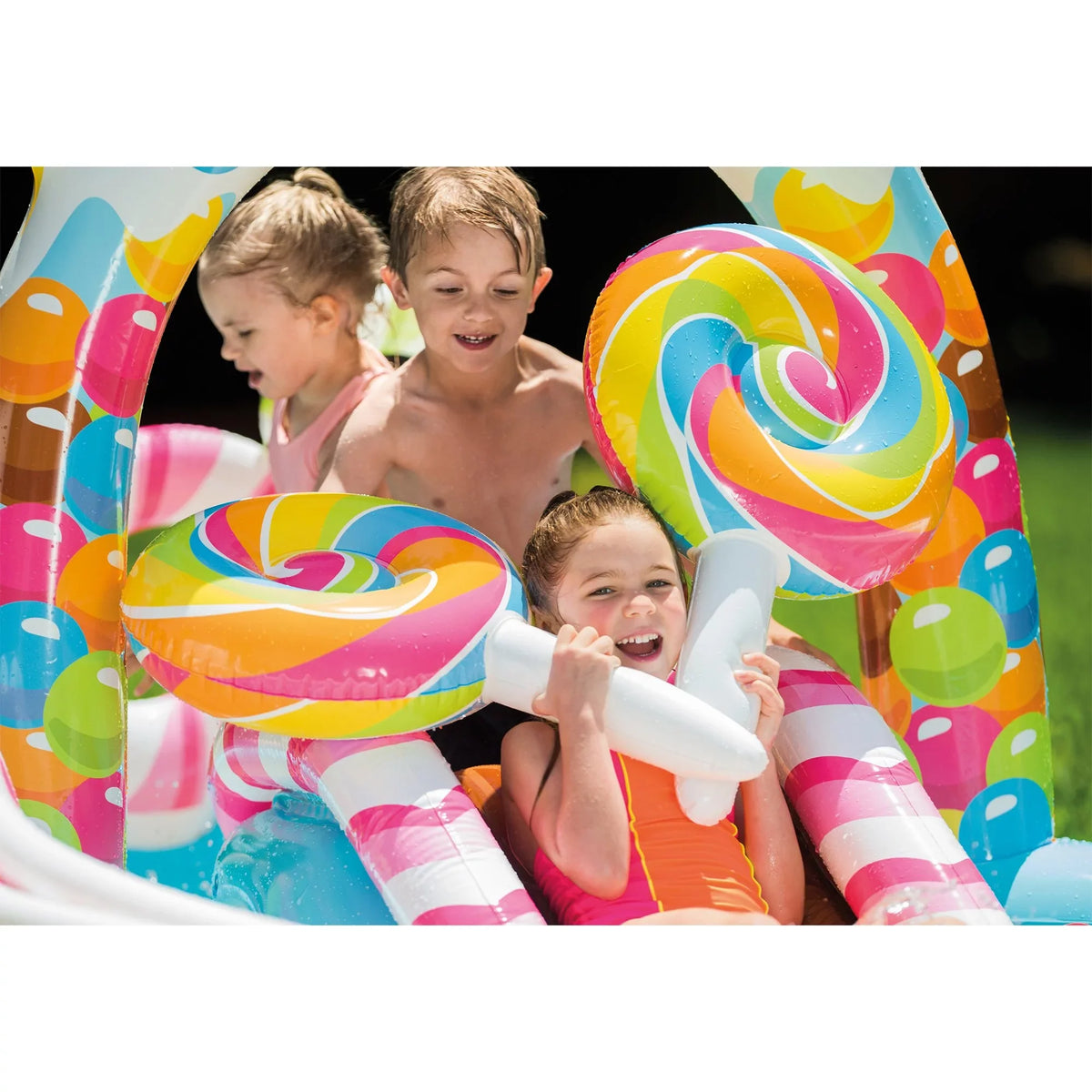 Pack) Intex w/ Zone (2 Play Kids Splash Box) Waterslide(Open Candy Center Pool