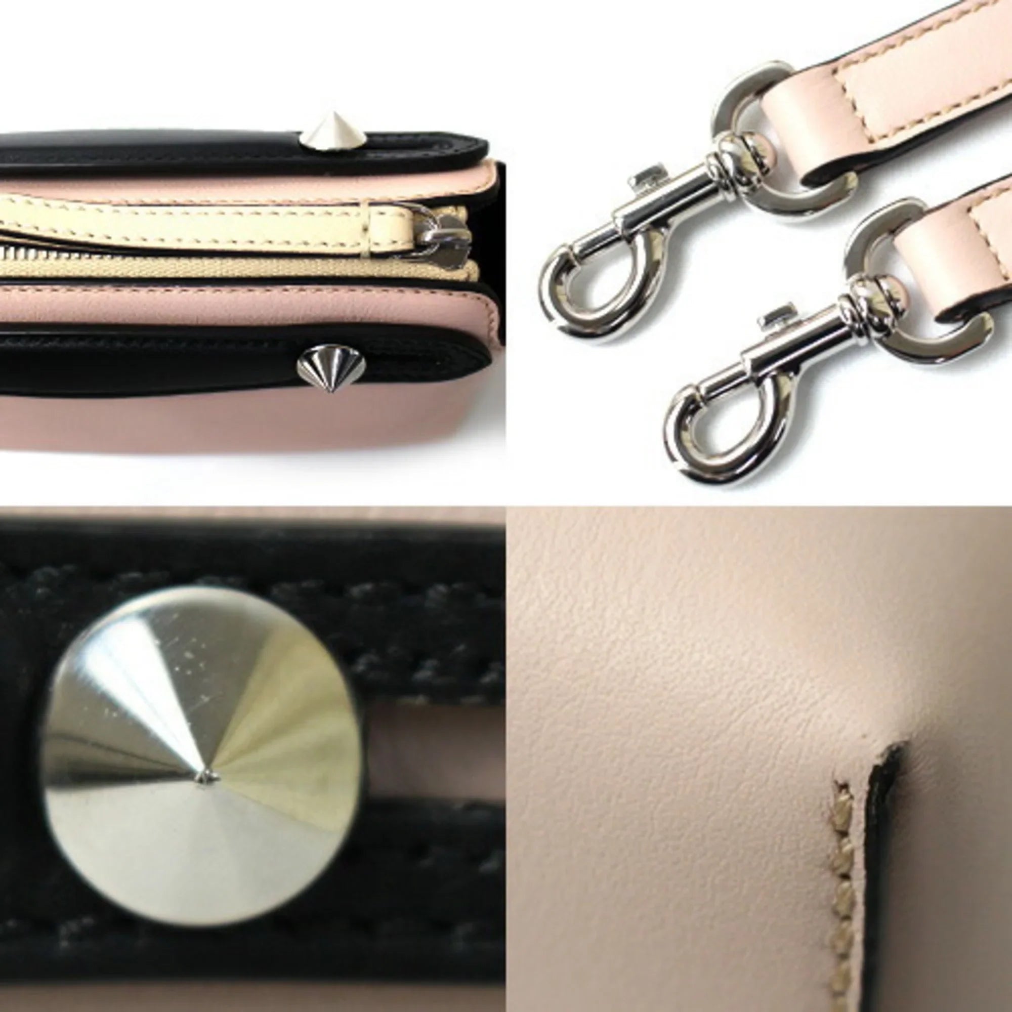THE 5QJ Beige Bag FENDI 8BL145 (Good) Way 2Way Boston WAY Small the Shoulder Black BY Pink Pre-Owned Women's F1D5B Light By