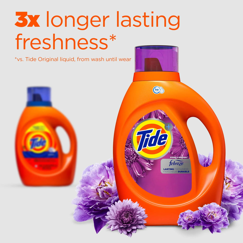 oz Renewal Tide 59 Laundry Liquid Loads Spring & fl 92 HE, Detergent,