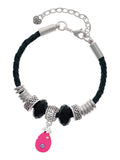Bead Celtic Crystal Pink Leather Egg Color Dots Hot Delight Easter Extender Wife Jewelry Knot 7"+2" with Bracelet,