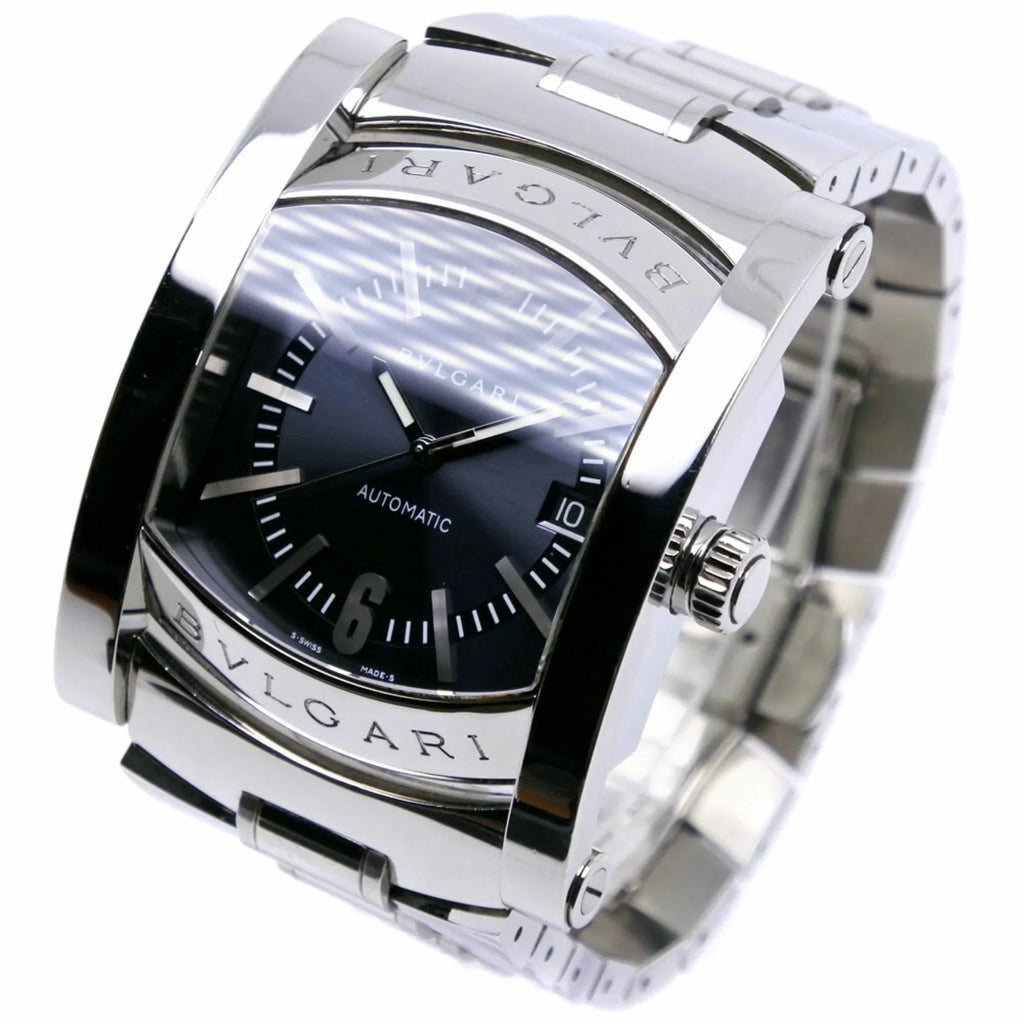 Automatic Watch Stainless Steel Navy AA48S Men's Silver Dial Bvlgari Pre-Owned Ashoma (Good)