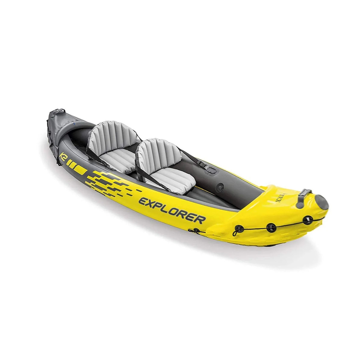 Pack) Set Person Inflatable Kayak Air (3 and K2 Pump, Explorer Yellow Intex 2