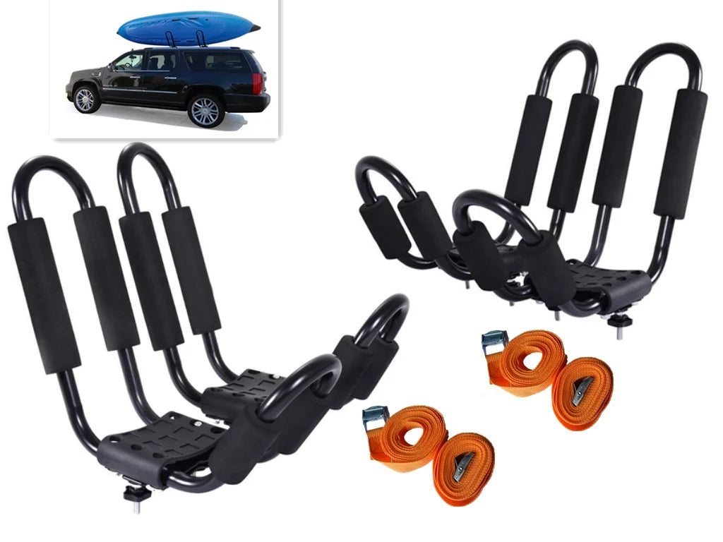 Boat = Kayak with PCS Carrier Straps Car Canoe Truck Cross Pairs Top Mount Rack 4 Tie SUV Roof Bar Van 2 FDB Down Universal J pcs 4