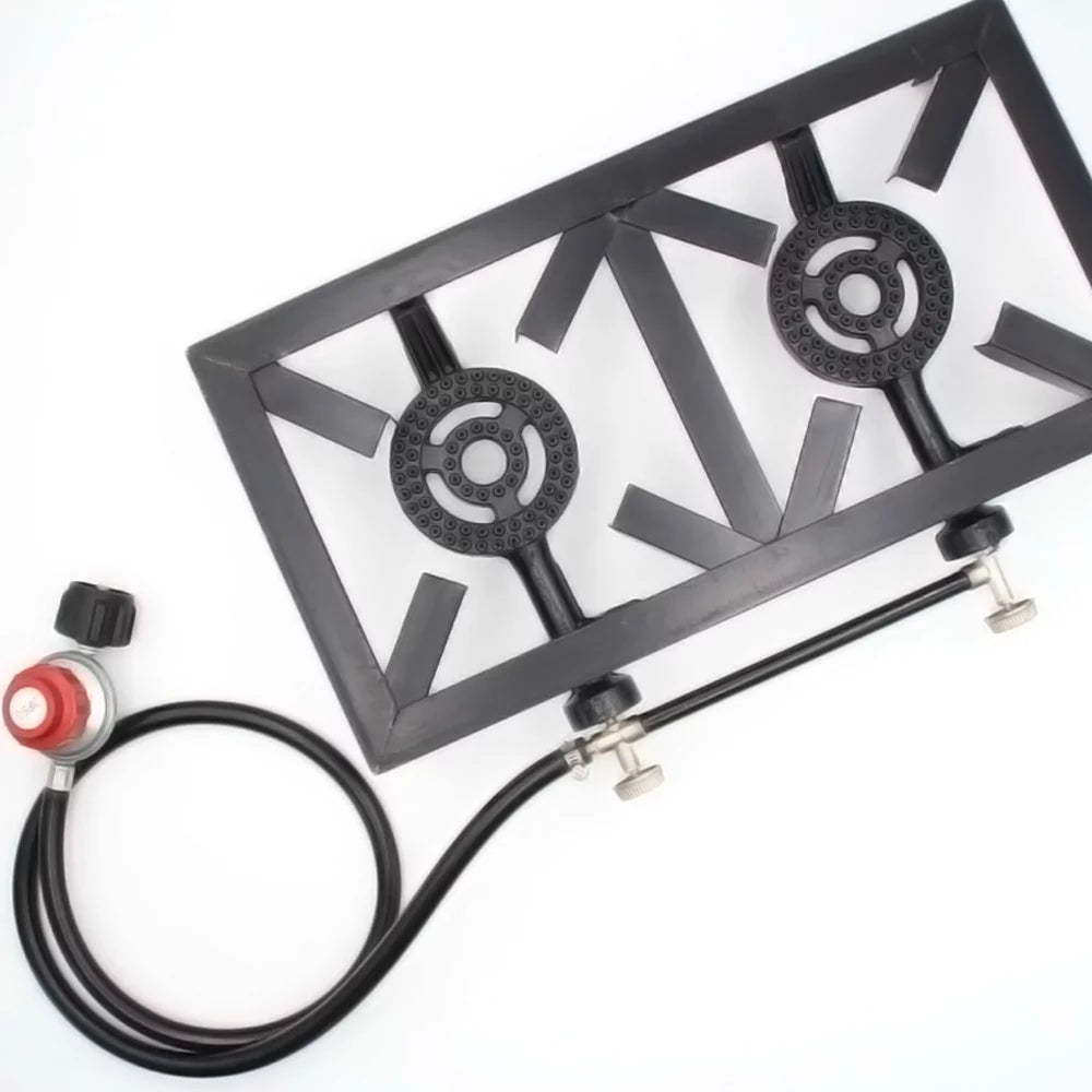 for Double Gas walmeck Standard) Cast Iron Cooking Propane ( Camping Stove BBQ Patio