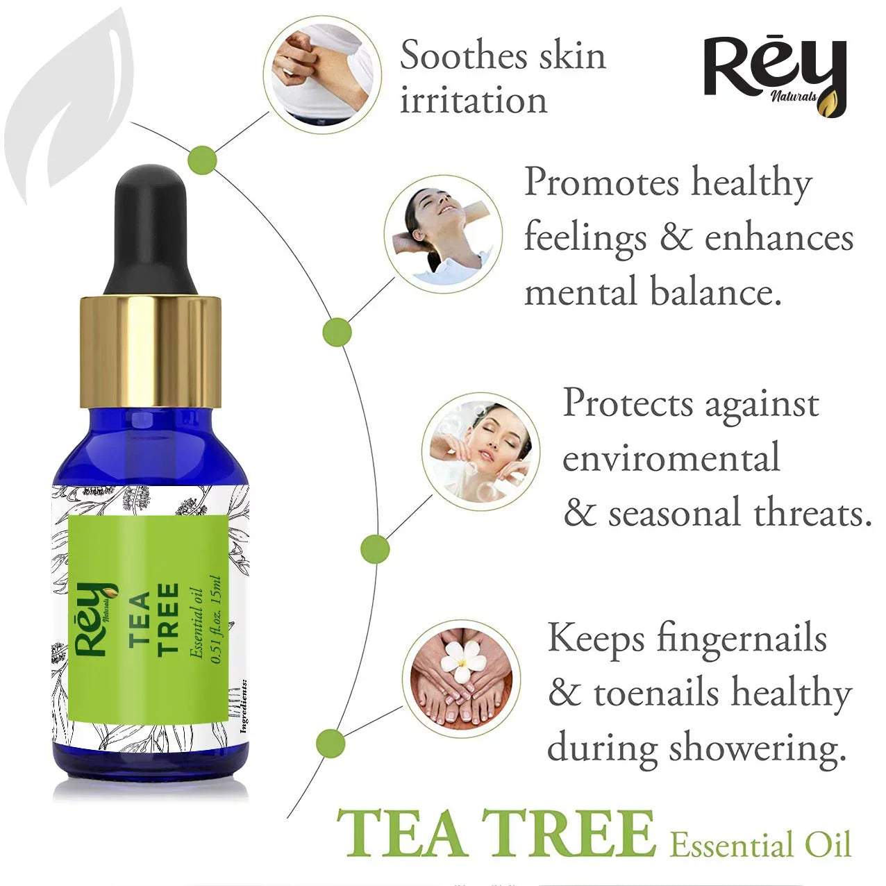 '- Essential 100% Acne Naturals Healthy for ml tree for - Tea and Oil Face, Tea 30 Organic Remedy Aromatherapy Tree - Hair Dandruff, oil for Skin, Rey