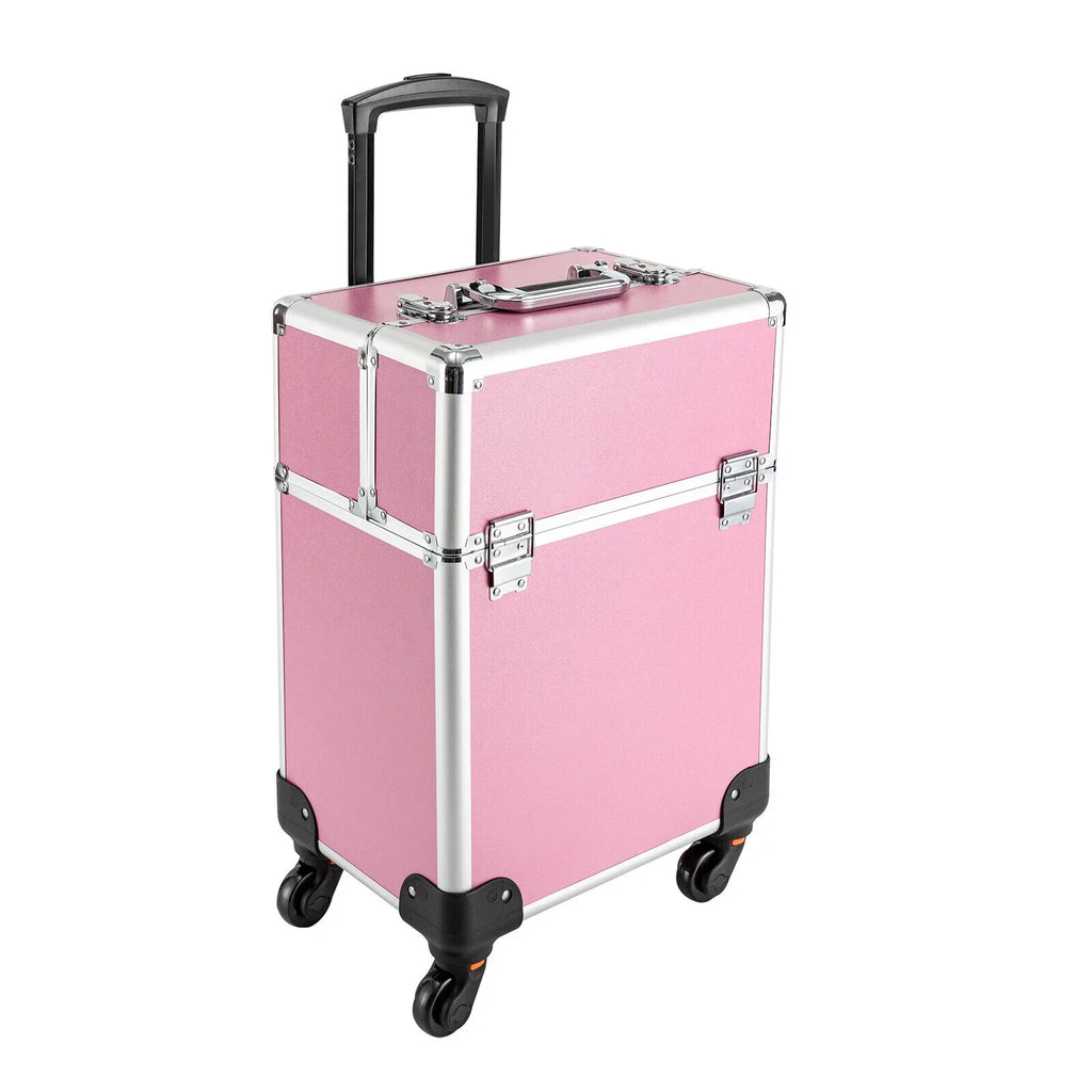 Makeup with Trolley Train 4-Tier Miumaeov Wheels Makeup Storage Cosmetic Professional Case Rolling Organizer