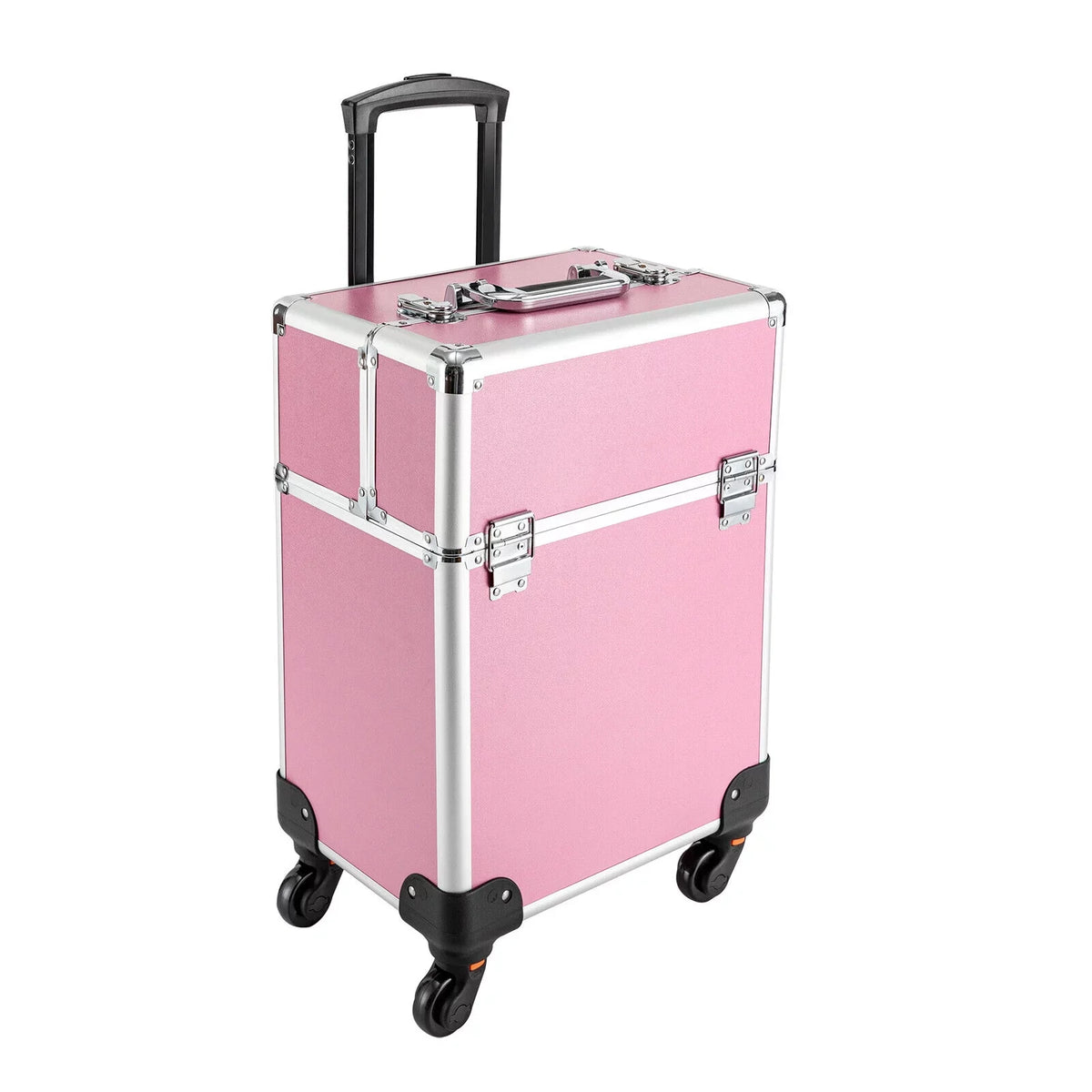 Makeup with Trolley Train 4-Tier Miumaeov Wheels Makeup Storage Cosmetic Professional Case Rolling Organizer