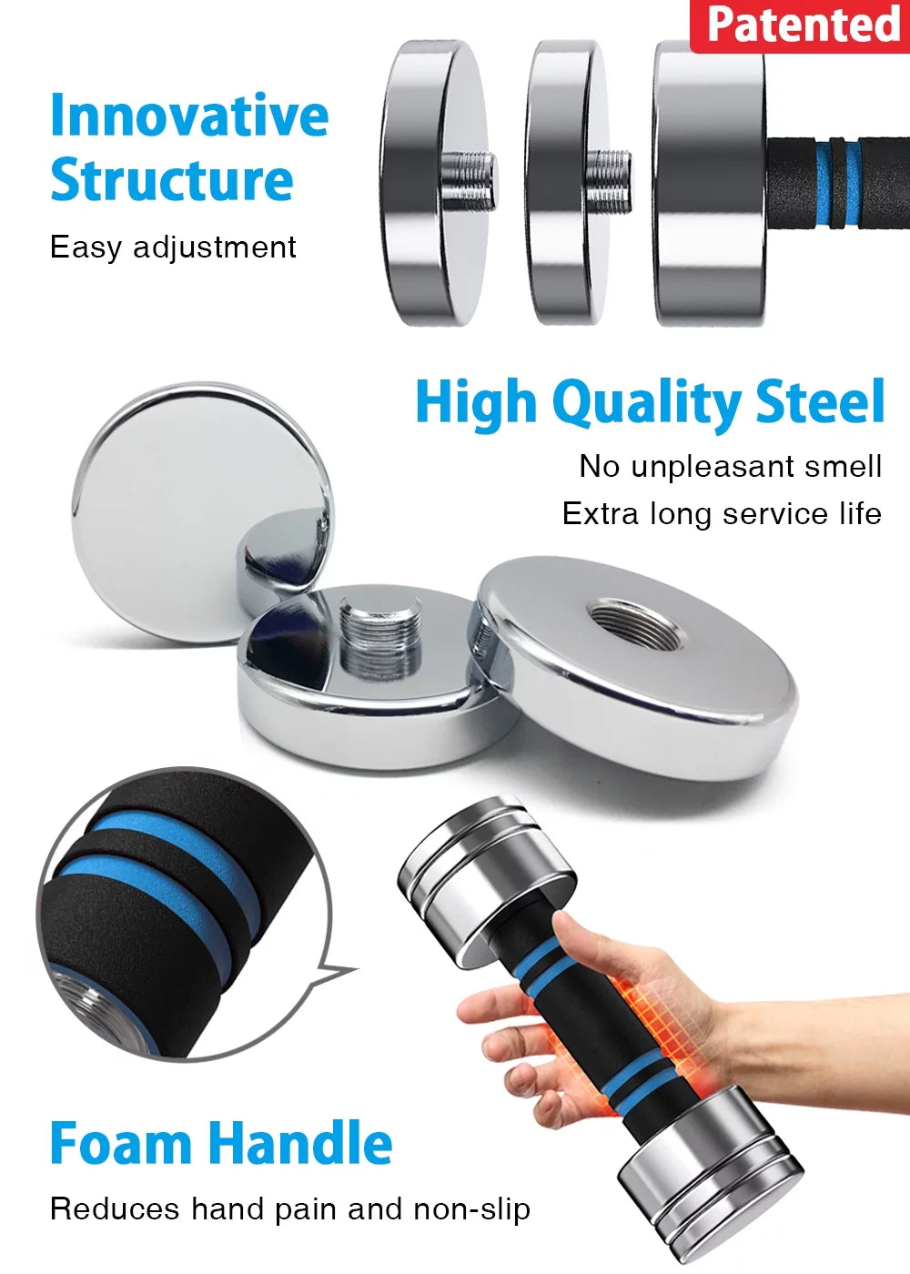 Adjustable Foam for 10lb Northdeer Lifting Steel Handle, Silver Weights Dumbbells Weight Pair 30lb 5lb 20lb Fitness Gym 15lb Set 50lb with