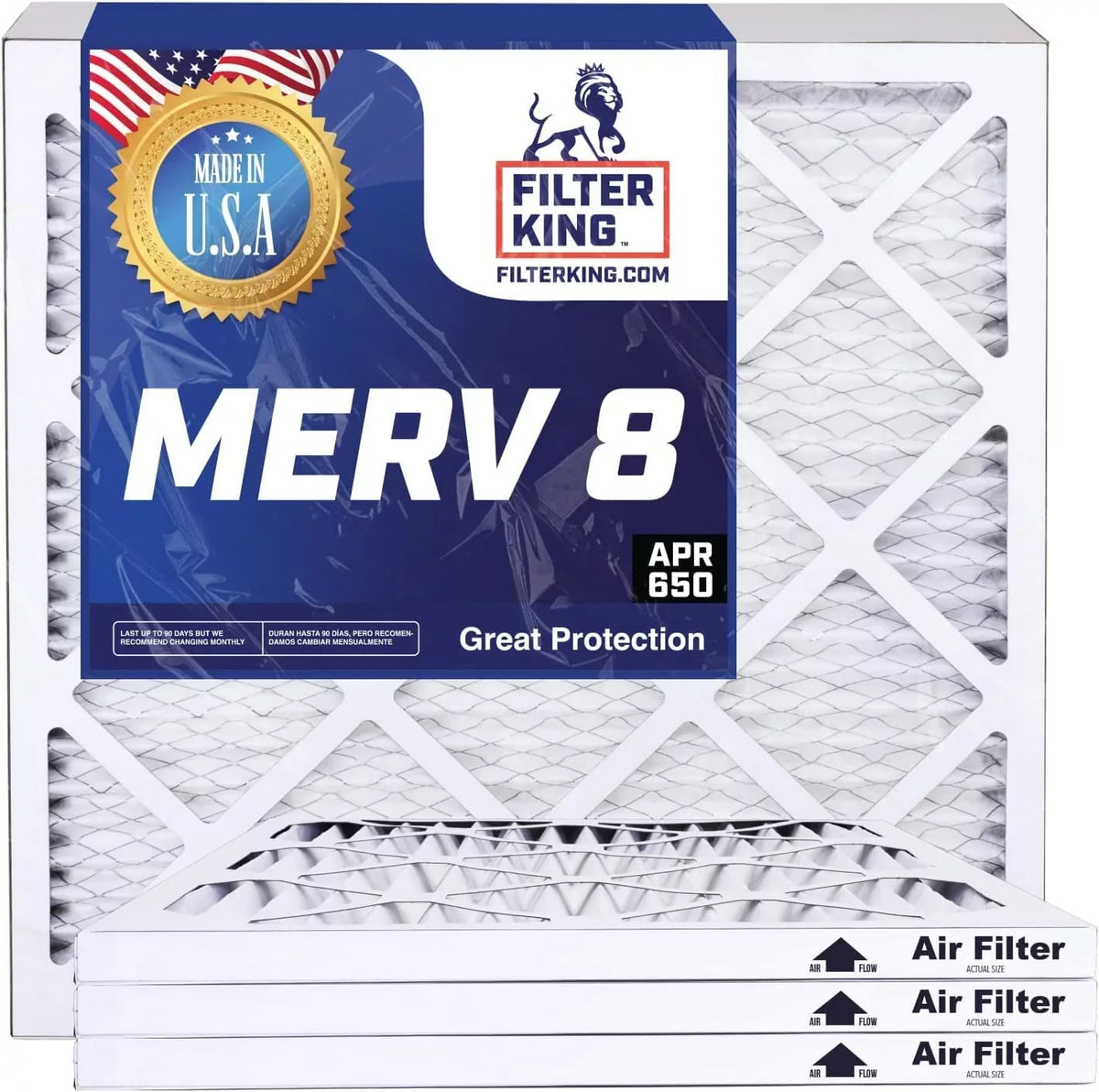 Filters x dimension Actual 4-PACK Furnace 21 Pleated 8 21x21x1 HVAC Filter | 21 Air .75 x MERV | AC |