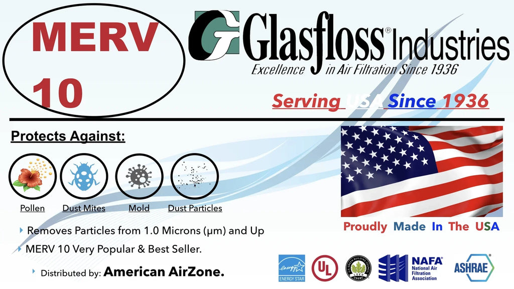 Pleated Air - Furnace - Office 2" - Filter of USA. - Glasfloss 4) or - - or Filter HVAC (Pack The Air Home In 20x22x2 Made MERV AC Filter 10 Air