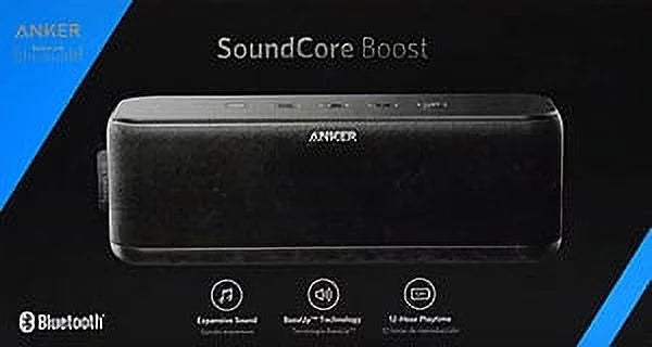 with liquid-Resistant, Anker - Portable IPX5 BassUp for 66ft Range Technology iPhone, Bass more / Playtime, Bluetooth 12h & 20W SoundCore with Sound Bluetooth Superior Speaker and Battery Boost