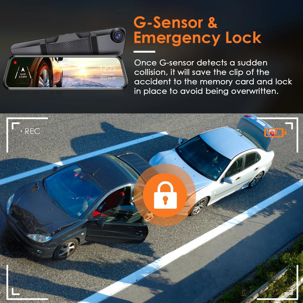 Monitor Dual 4K Lens DVR with Recorder Night Camera Parking Cam G-Sensor, HD Dash Angle Vision, 170° iMounTEK Car