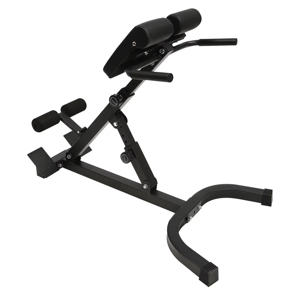 Adjustable Back Machine, Bench Roman in Multi-Functional Extension Hamstring Bench Chair Hyperextension 40.55*27.55*44.48 - Black