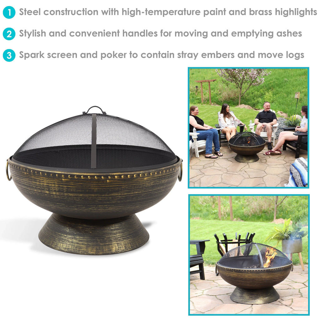 Poker exterior Royal 30" Spark and Sunnydaze Fire Steel Pit Screen with