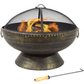 Poker exterior Royal 30" Spark and Sunnydaze Fire Steel Pit Screen with