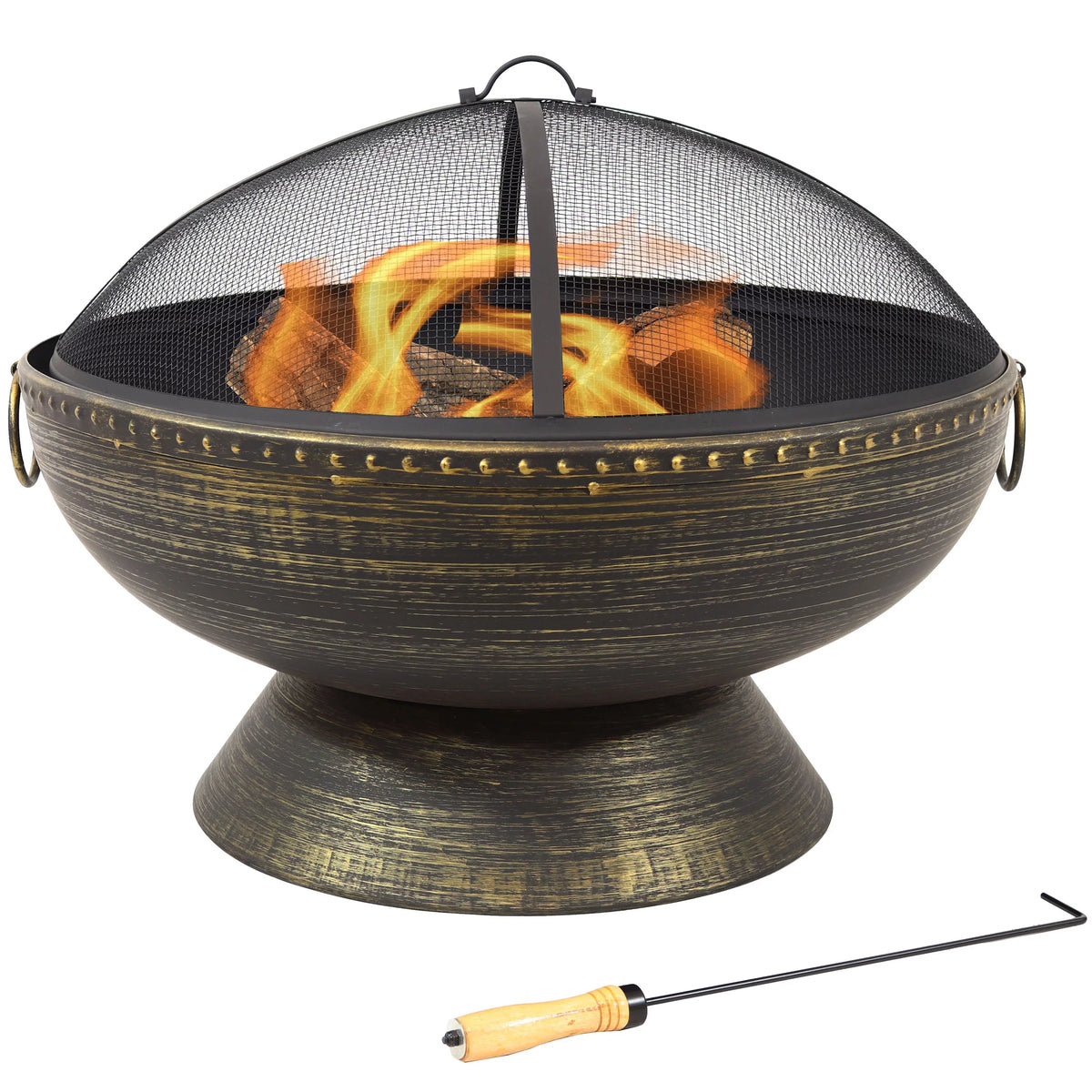 Poker exterior Royal 30" Spark and Sunnydaze Fire Steel Pit Screen with