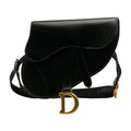 Pre-Owned Bag Unisex Calf Saddle Dior Leather Authenticated Belt Black (Good)