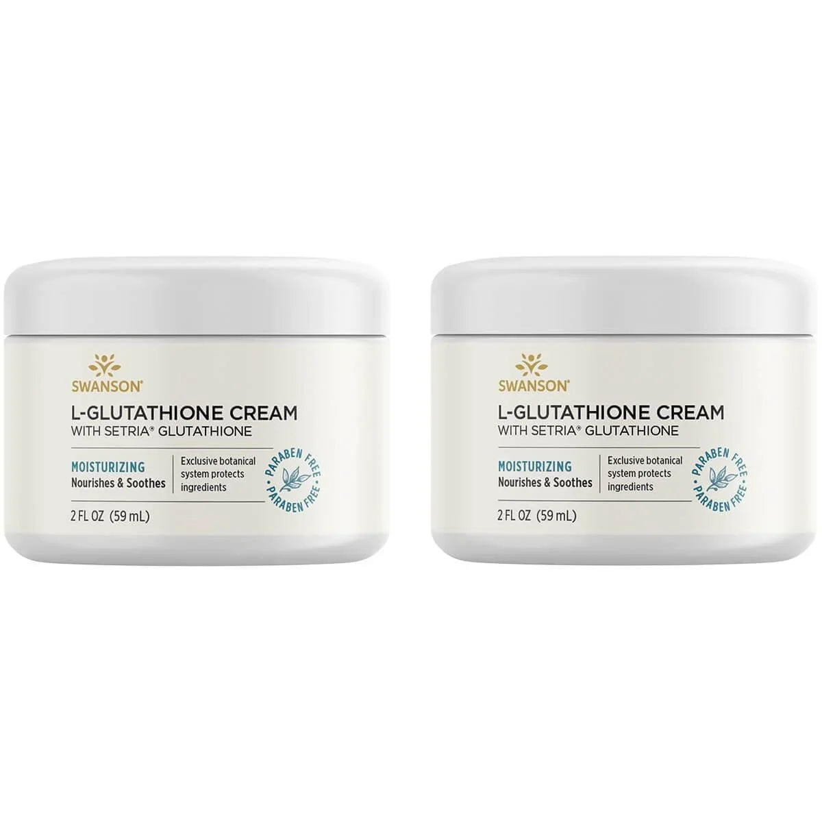 Pack 2 Cream 2 L-Glutathione Glutathione Cream oz with Setria fl Swanson