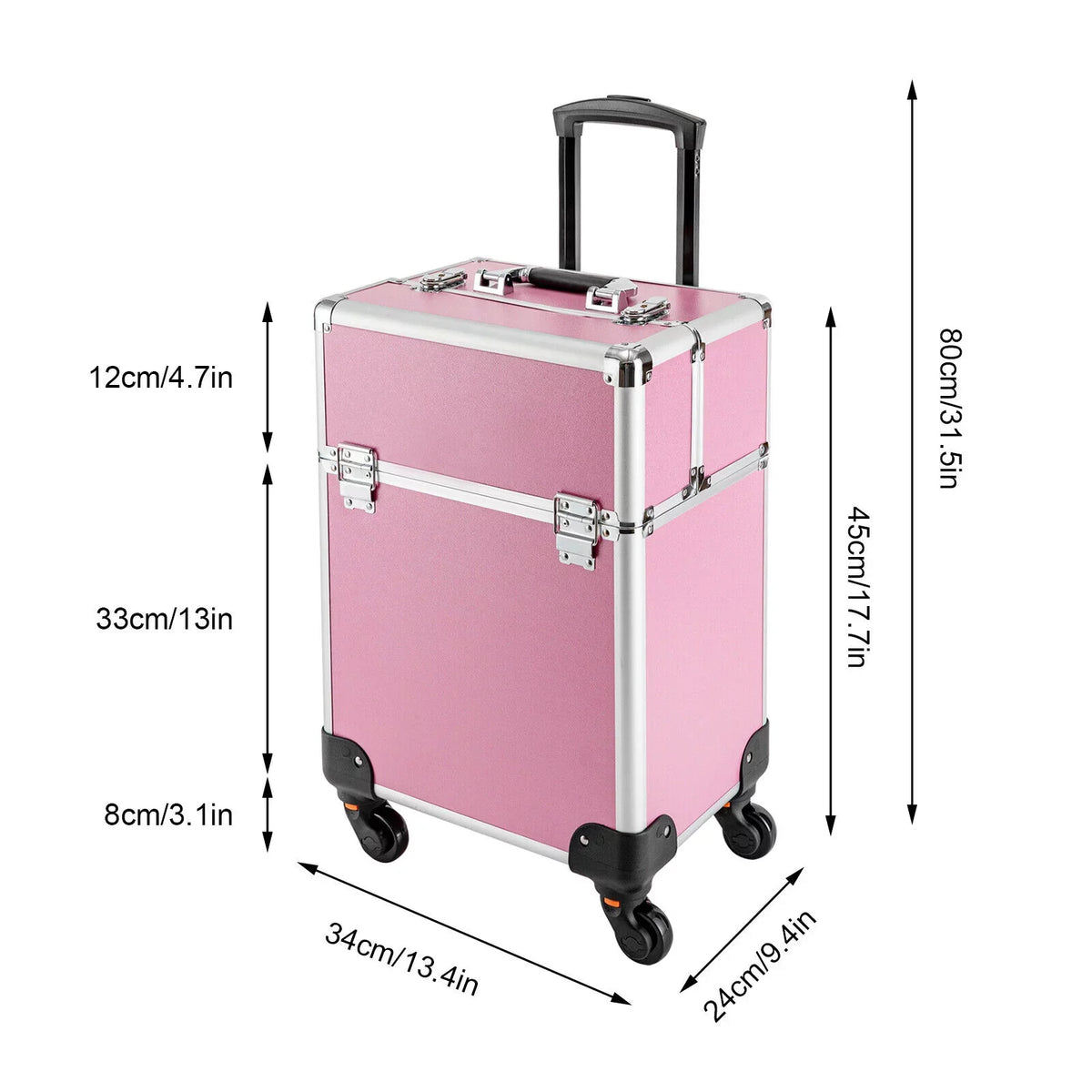 Makeup with Trolley Train 4-Tier Miumaeov Wheels Makeup Storage Cosmetic Professional Case Rolling Organizer