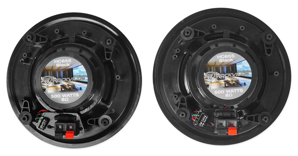 Rockville Ceiling 8" Home Speakers Black SINGMIX Receiver Bluetooth 5 Amp+(4)