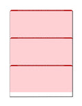 Pattern, Checks, Background Microperfed Red Security x 3-Up - Zapco Features w with High-Security 12 8-1/2" 100 11", Complex SHEETS Paper, PACK Check OF