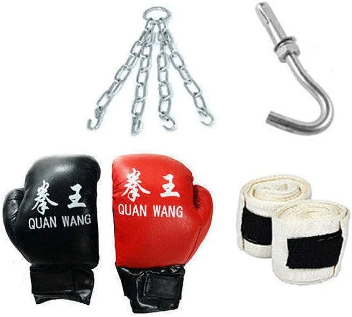 Training Speed Workout, Muay Taekwondo Kick Heavy Bag, Thai Fitness MMA Gloves (Empty), Set Punching Boxing Bag Workout, Training Home Kicking Gym Full Boxing Heavy